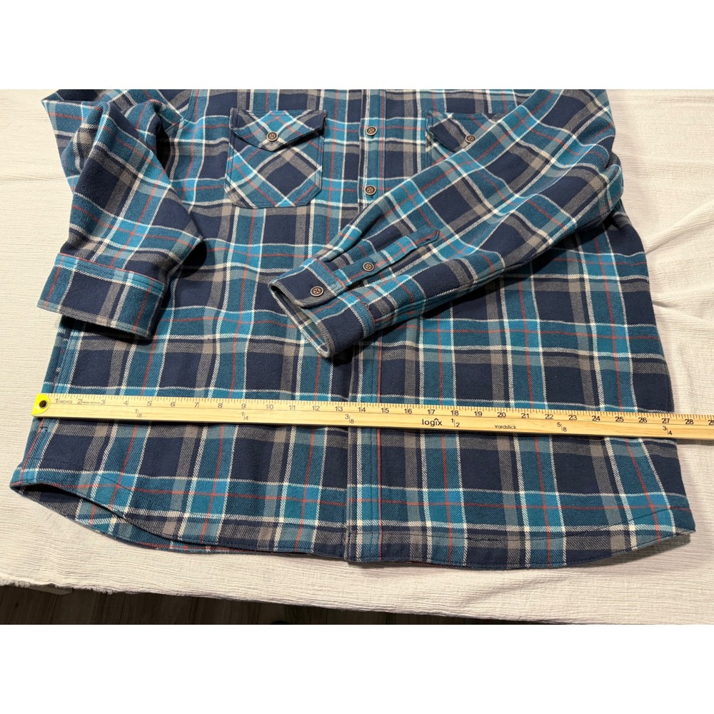 Lee Mens XXL Regular Fit Flannel Shirt Jacket Blue Plaid Jersey Lined 1617830 - Picture 11 of 13